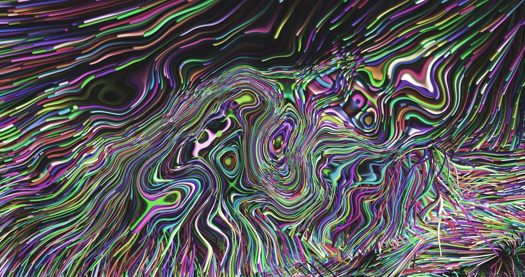 Vibrant Metallic Liquid Flow Pattern in Abstract Art