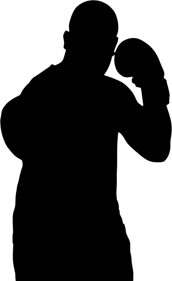 Boxer Silhouette on Transparent Background for Athletic Designs