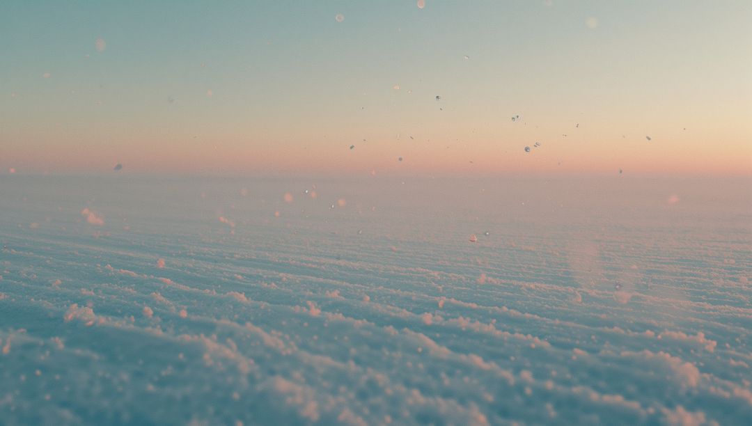 Pastel Arctic Sunrise over Snow-Covered Plain