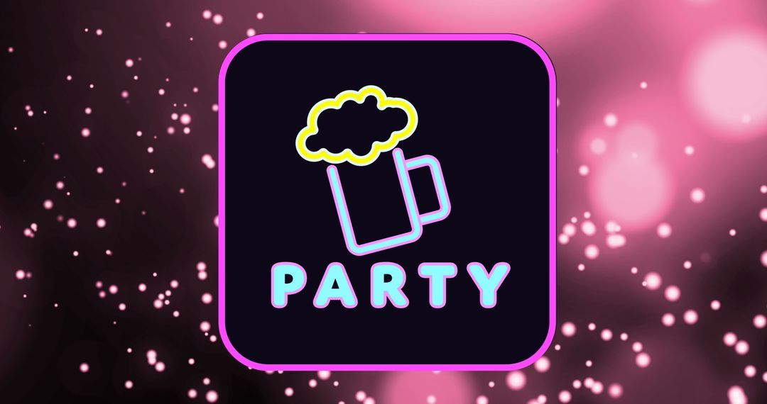 Vibrant Party Invitation Design with Beer Symbol