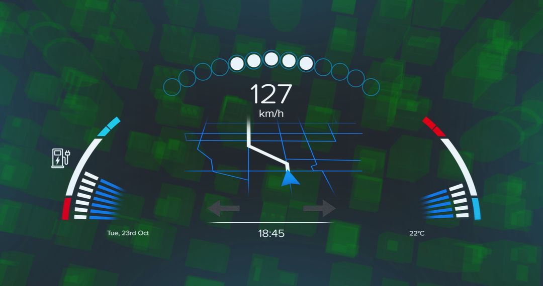 Futuristic Digital Speedometer with Data Interface