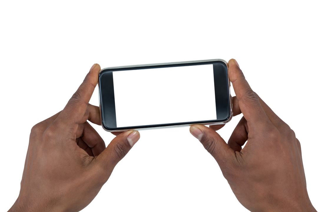 Close-Up of Hands Holding Transparent Smartphone Device - Download Free Stock Images Pikwizard.com