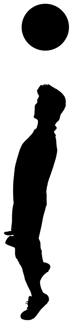 Silhouette of Sportsman Hitting Ball on Transparent Background