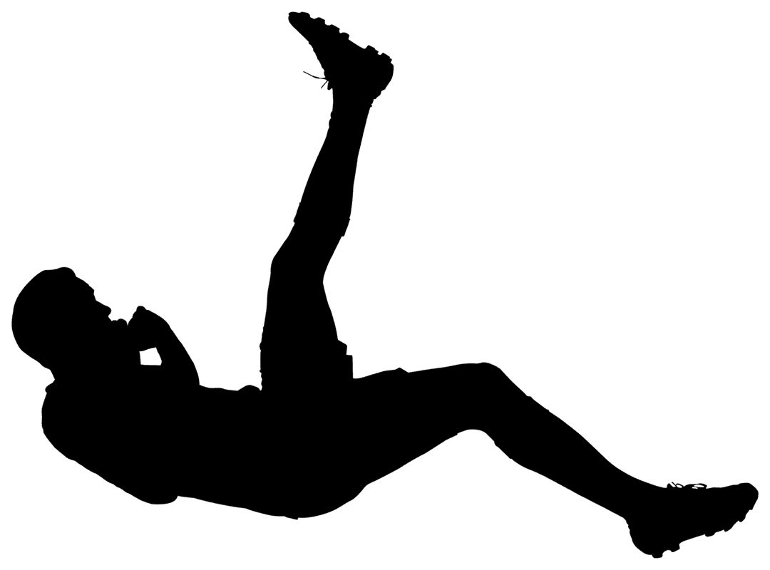 Football Player Silhouette on Transparent Background Shows Action