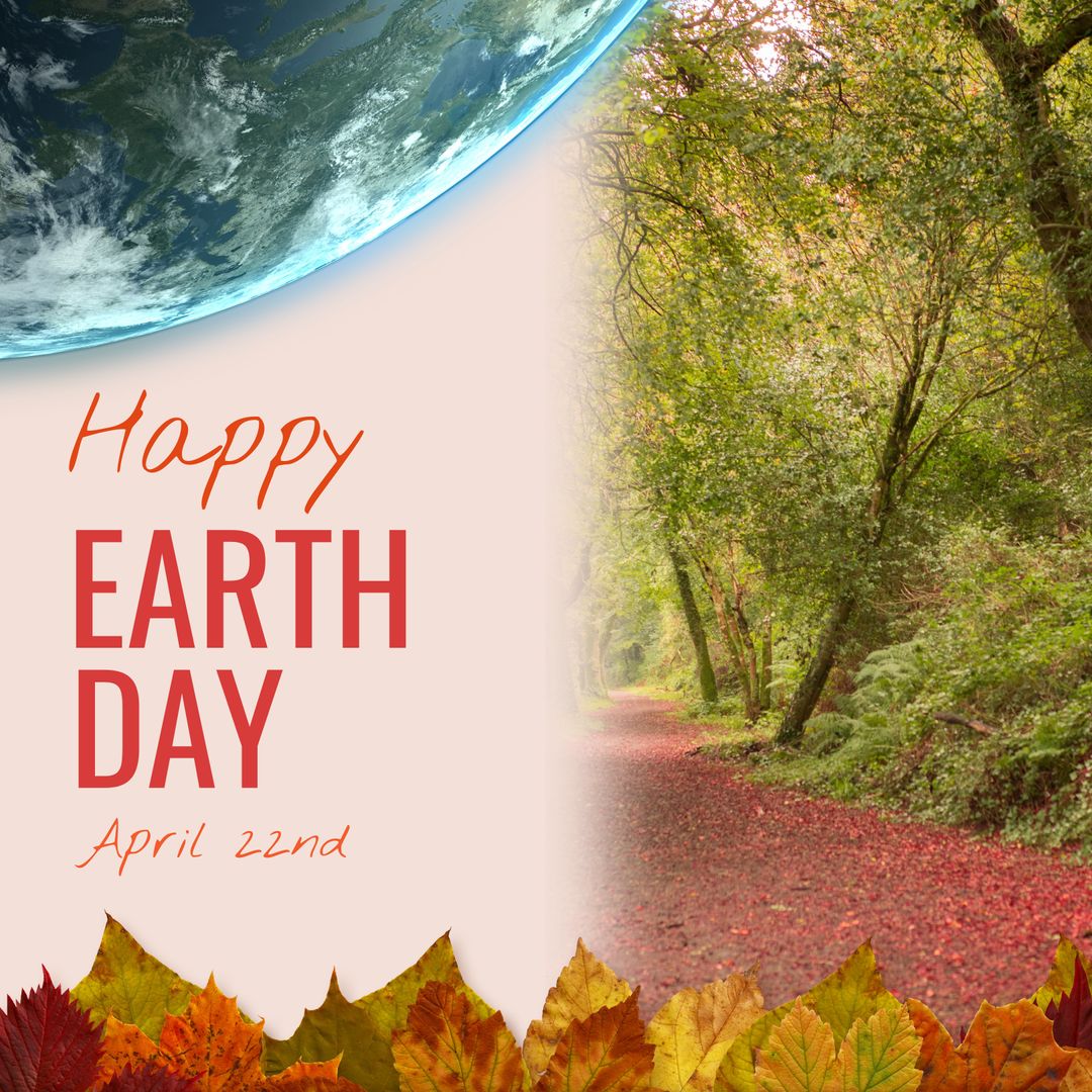 Earth Day Celebration Time Forest Pathway Conservation Message