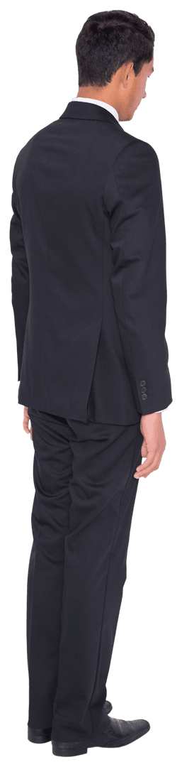 Transparent Businessman Turning Away in Formal Suit