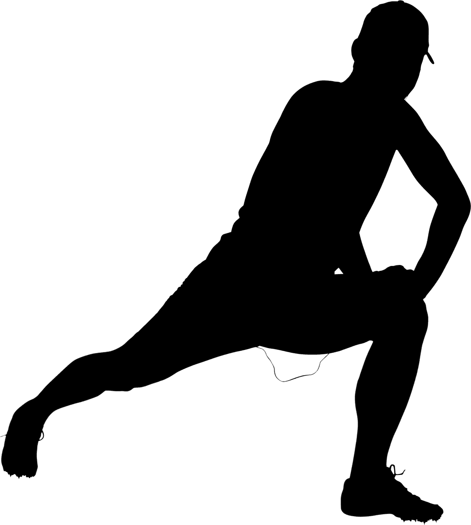 Silhouette Sportsman Stretching PNG on Transparent Background