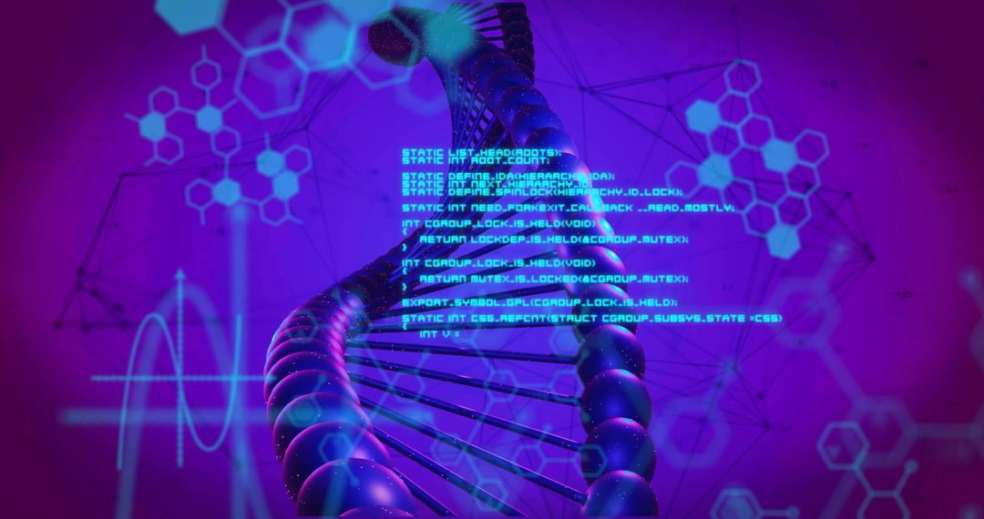 DNA Double Helix Science Technology Code Overlay