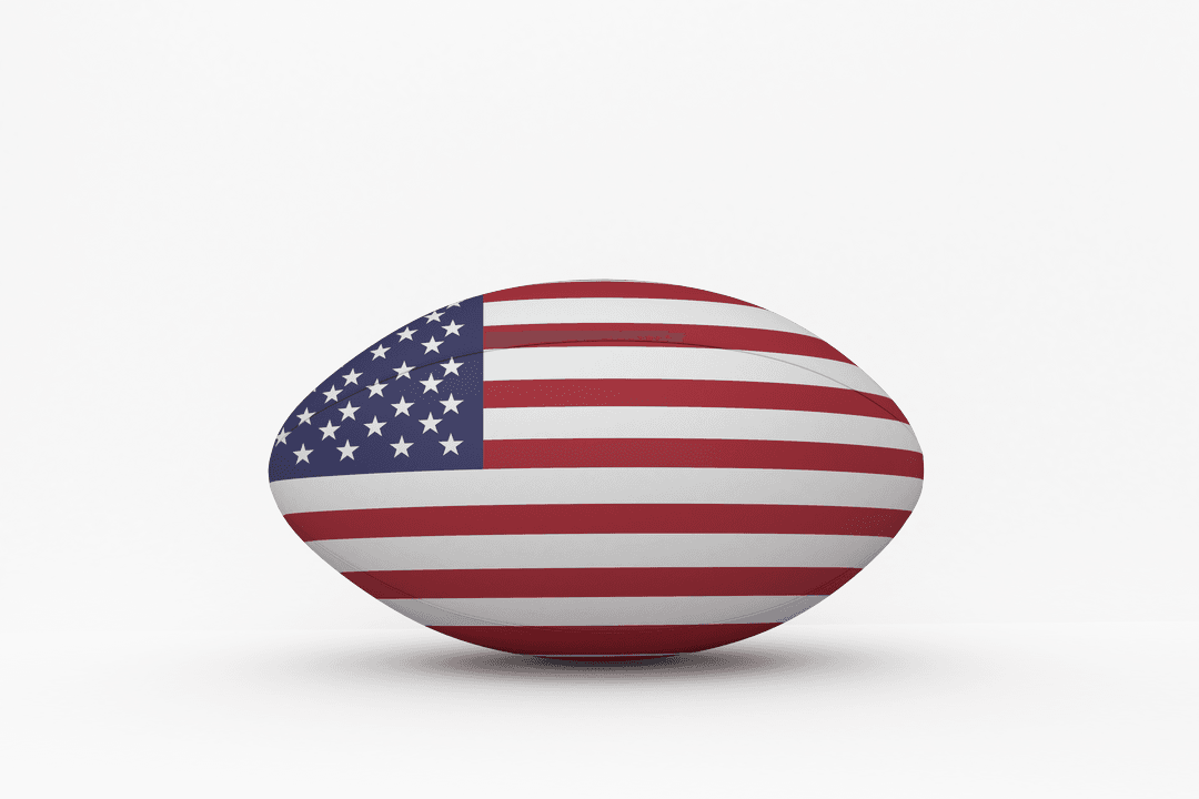 Transparent American Flag Rugby Ball Background