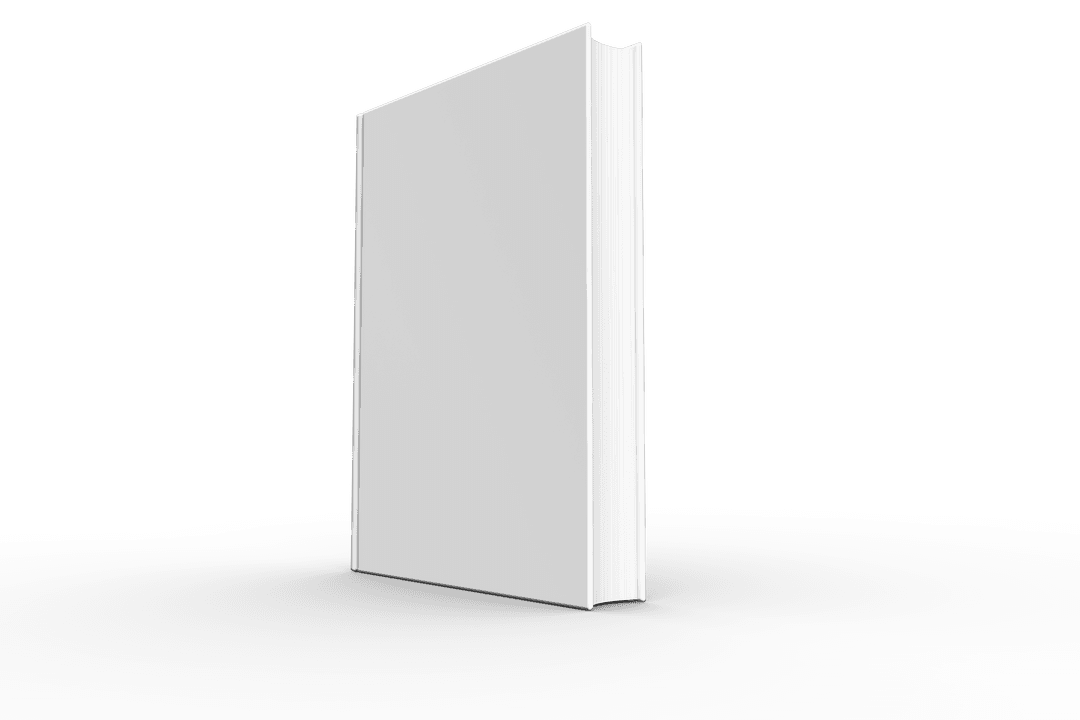Blank Hardcover Book with Copy Space on Transparent Background