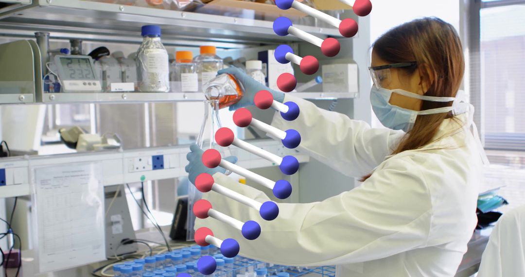 Scientist Studying DNA Structure in Laboratory for Advanced Research