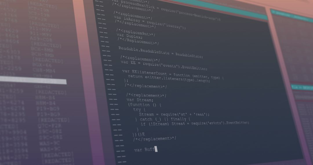 Digital Code Display on Monitor with Technology Theme