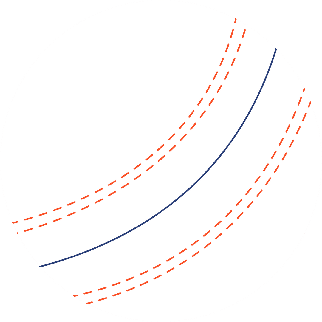 Abstract Geometric Design with Navy and Orange Arcs on Transparent Background