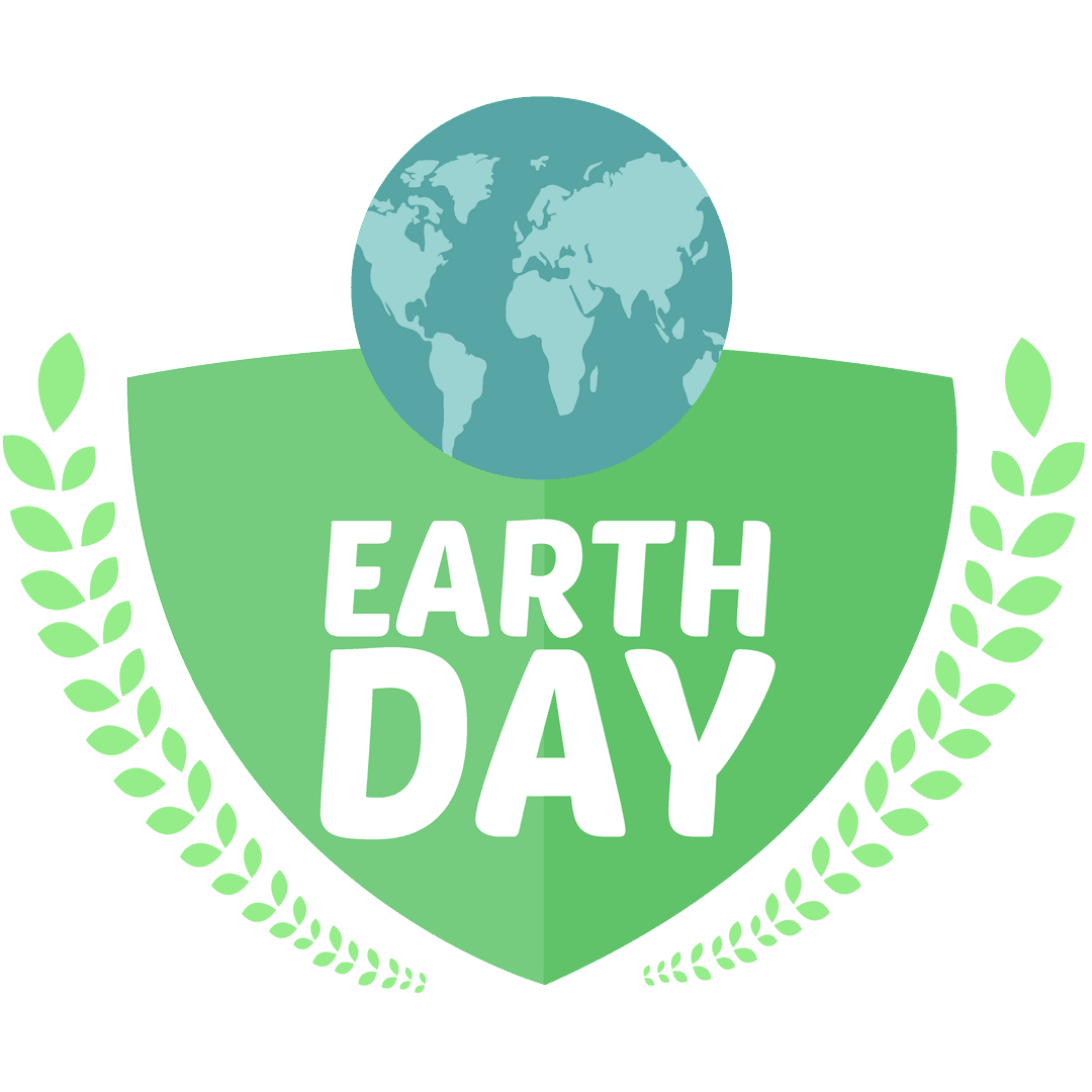 Ecological Earth Day Badge with Transparent Background Design