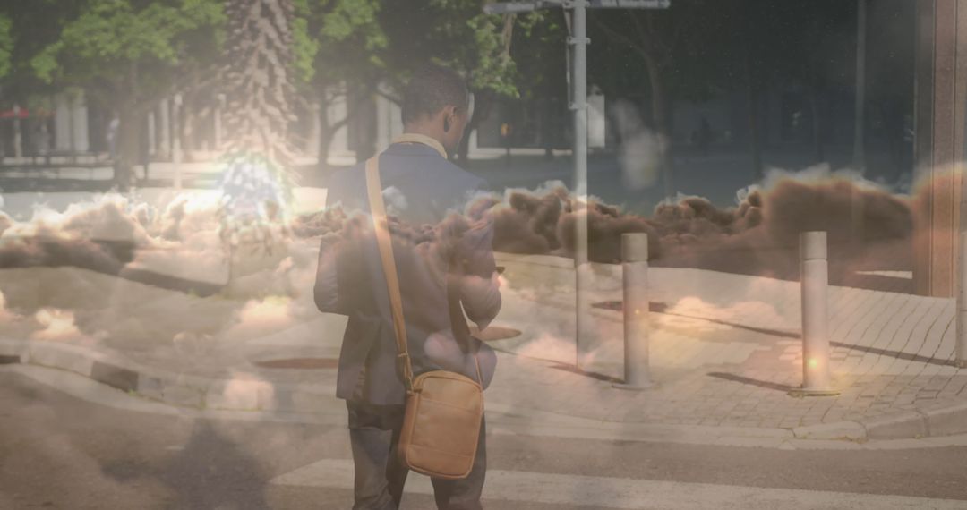 Connecting Through Cloudy Sky While Walking City Streets