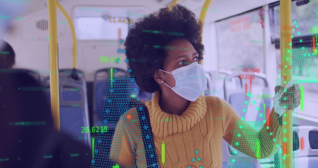 Protective Measures Public Transport Data Visualization Overlay