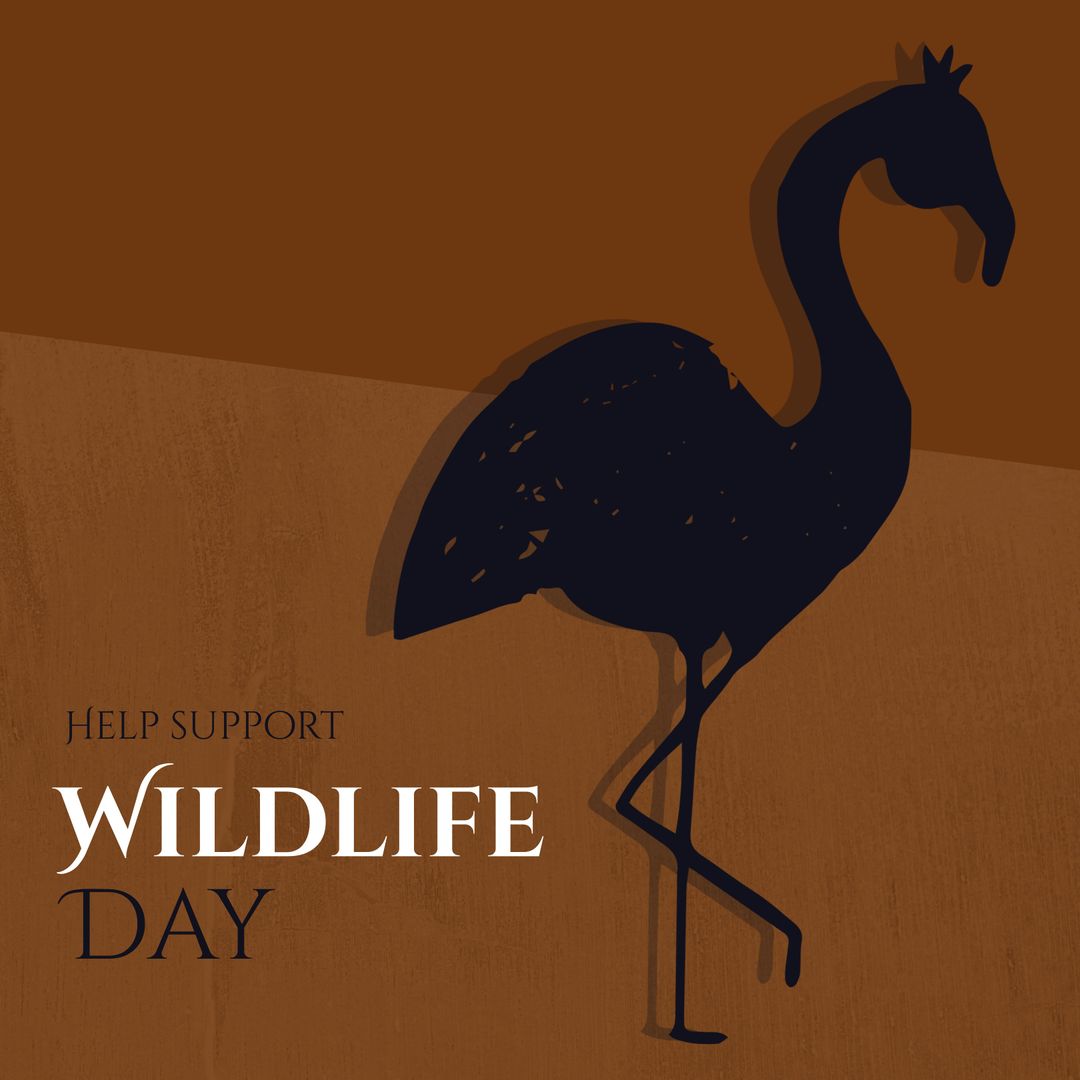 Supporting Wildlife Day With Flamingo Silhouette Design