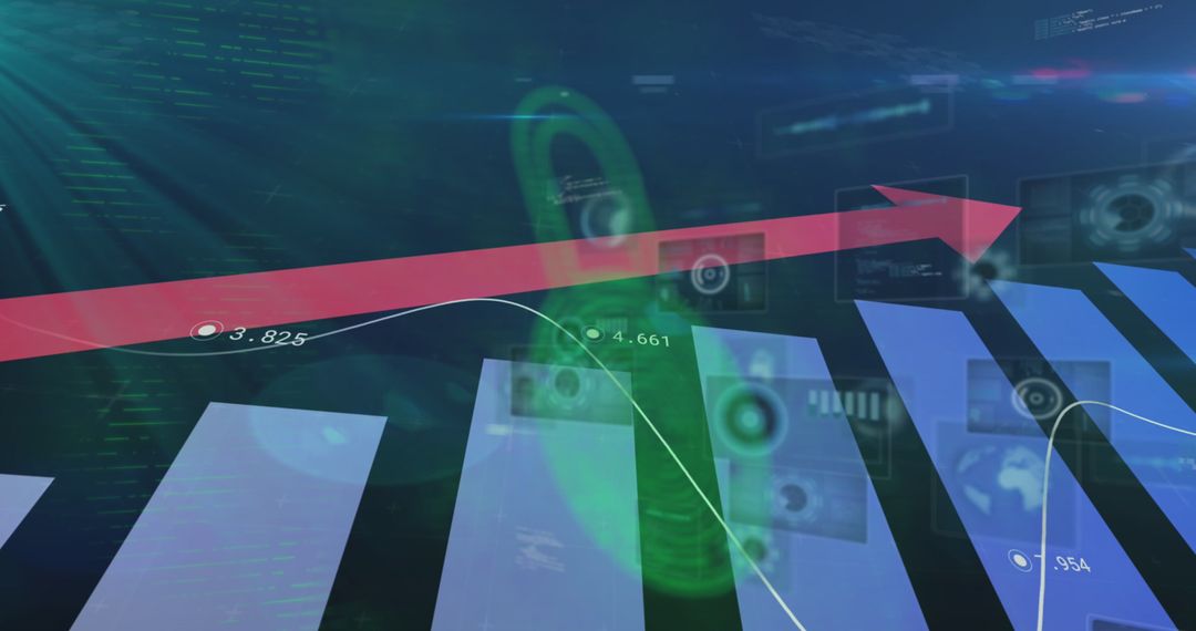 Digital Data Processing and Cybersecurity Illustration