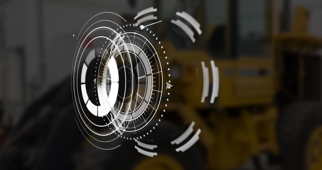 Futuristic Digital Data Interface Over Industry Background