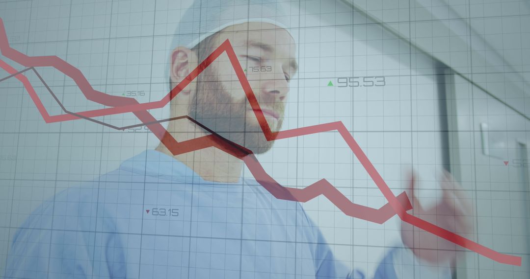 Caucasian Doctor Analyzing Complex Data in Medical Field