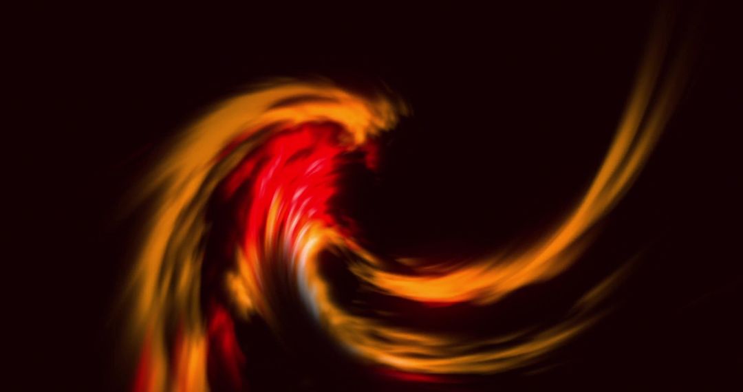 Vivid Abstract Red Swirl on Deep Black Background