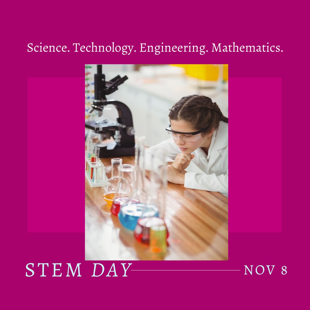 Young Girl Explores STEM Concepts During Lab Experiment - Download Free Stock Templates Pikwizard.com