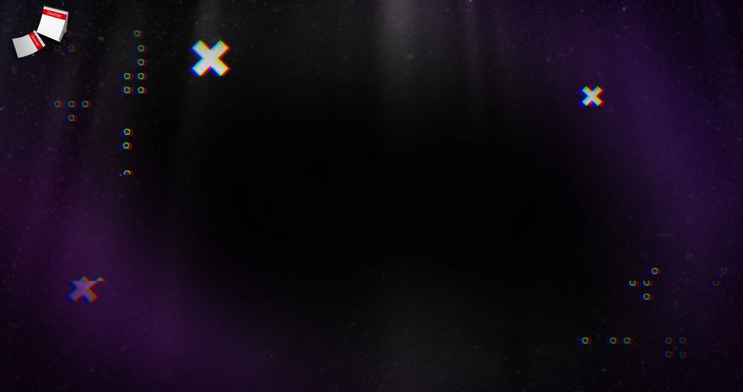 Colorful Shapes on Pixelated Digital Black Background - Abstract Digital Interface