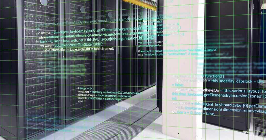 coding language projected over modern data server room - Free Images, Stock Photos and Pictures on Pikwizard.com