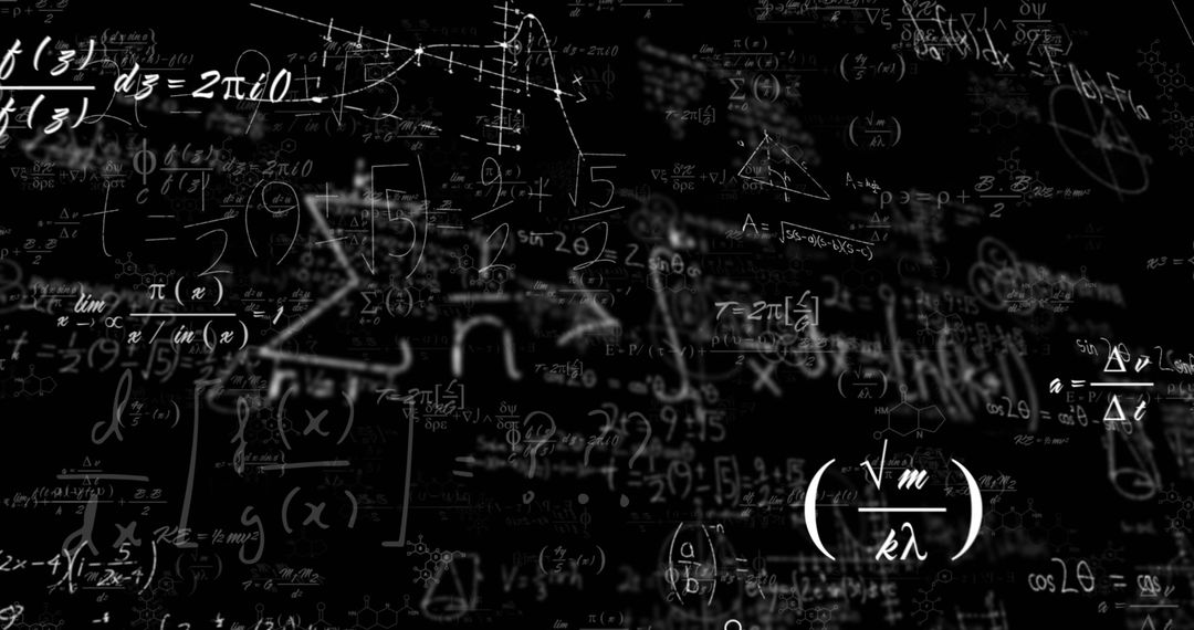 Mathematical Equations on Black Background in Digital Concept
