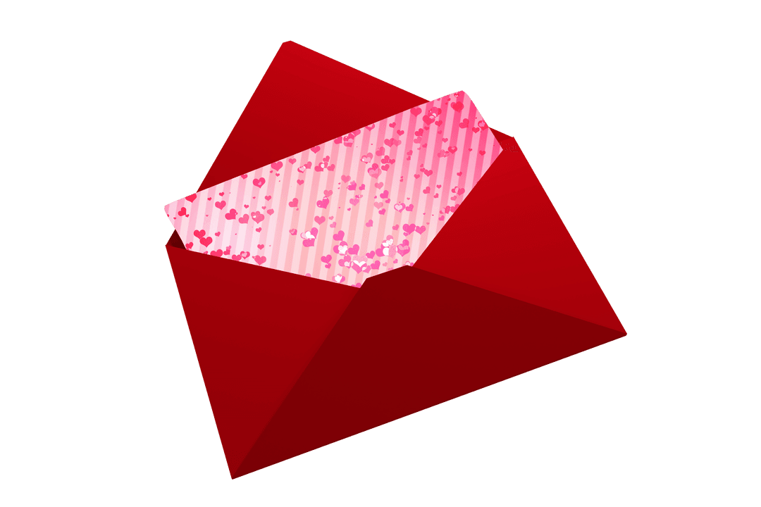 Valentine's Day Red Envelope Revealing Heart Design