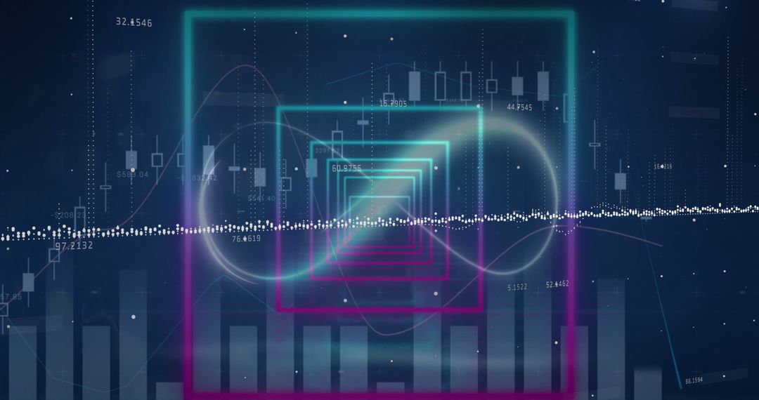 Futuristic Data Visualization with Neon Graphic Elements