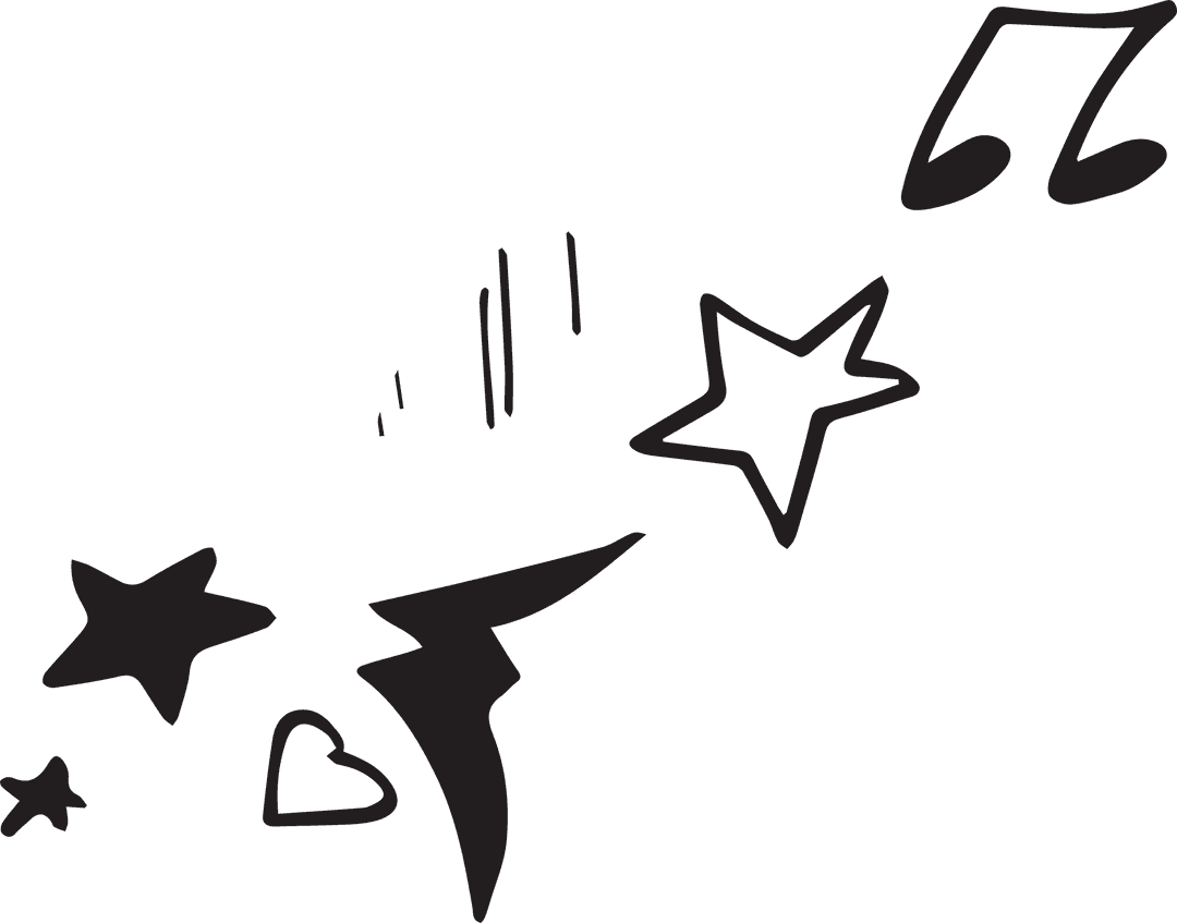 Abstract Music Themes with Stars on Transparent Background