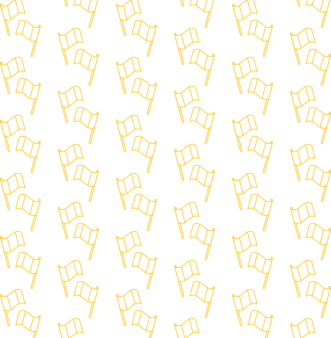 Yellow Patterned Flags on Transparent Background Illustration