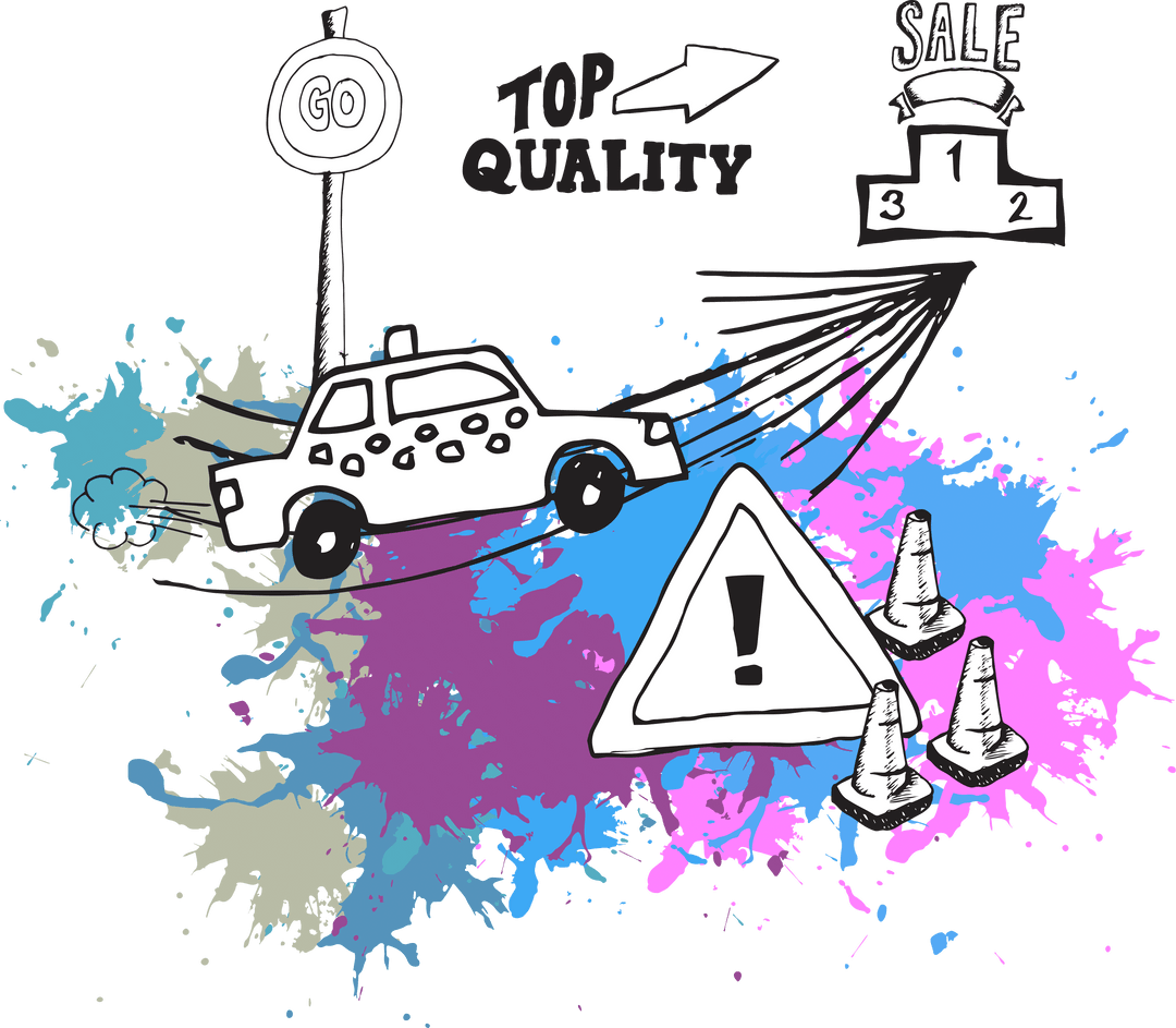 Creative Top Quality Sale and Shopping Symbols on Transparent Background