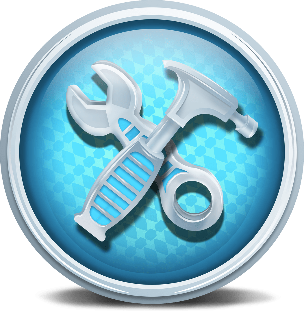 Transparent Tools Icon in Blue Circular Background