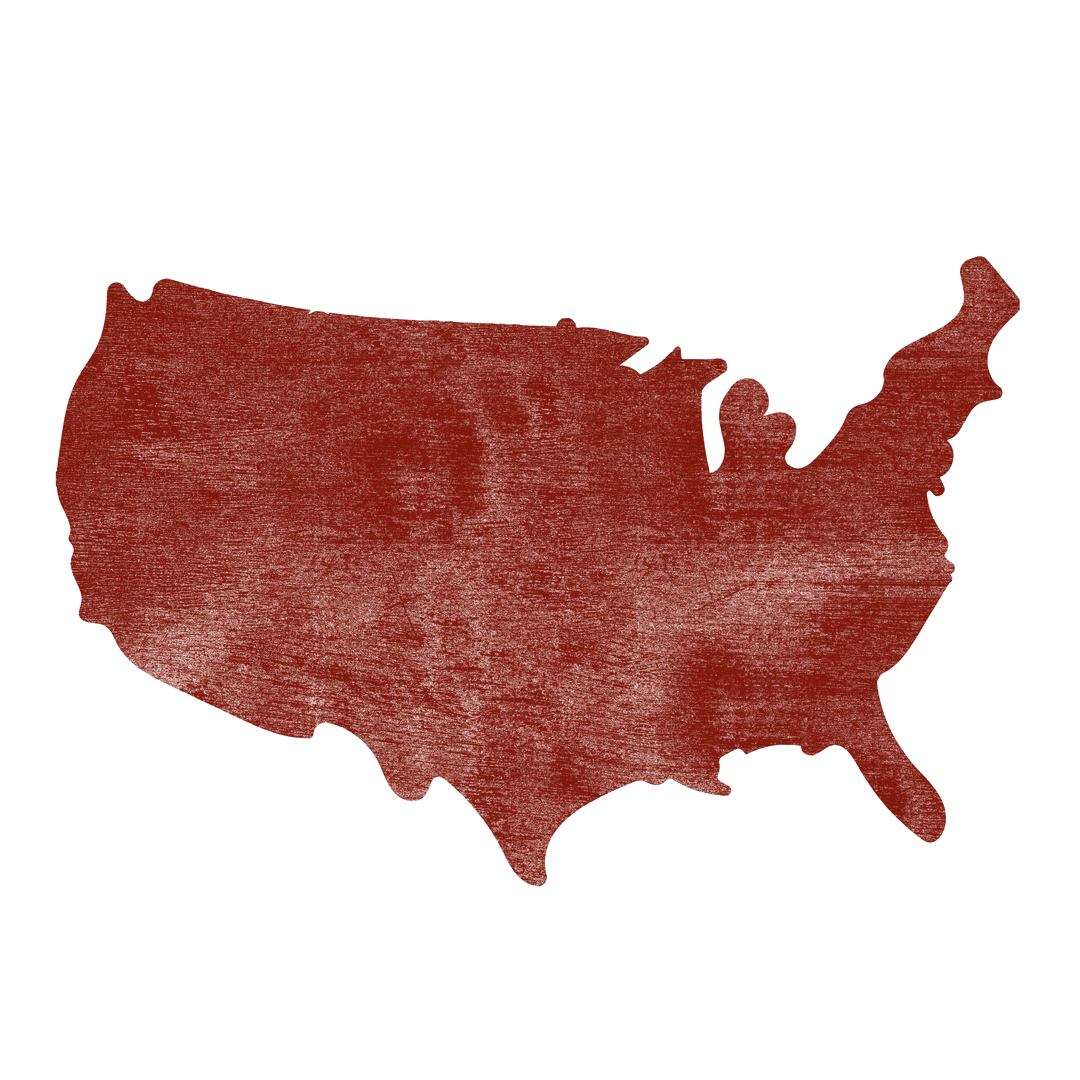 Transparent Red USA Map Silhouette for Creative Design