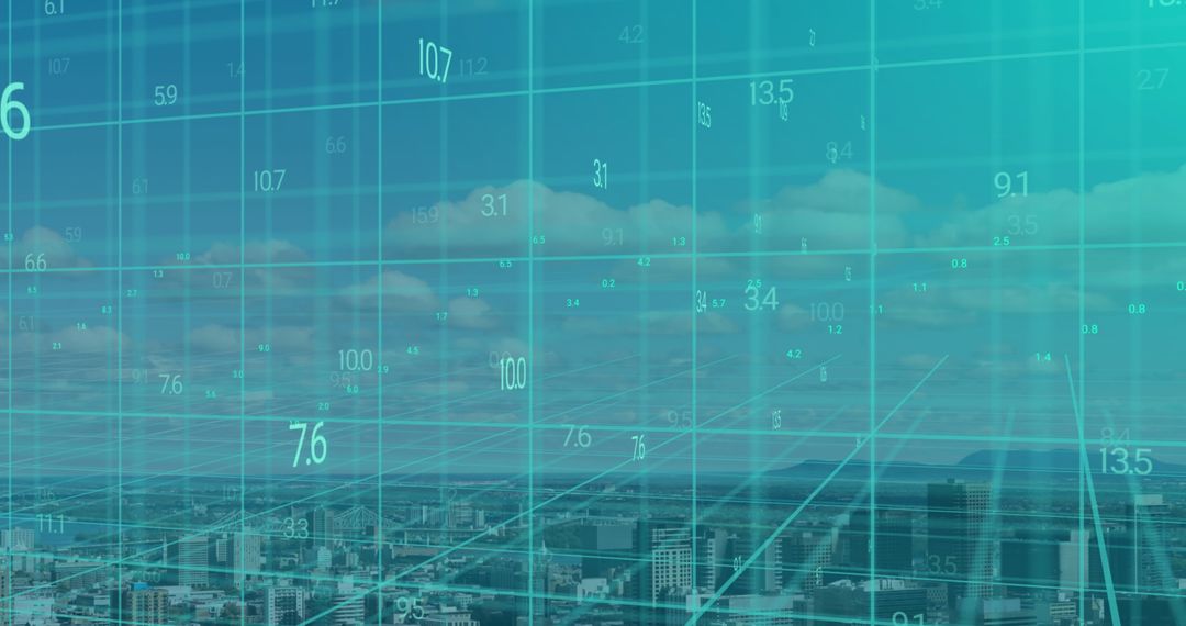 Digital Data Overlay on Cityscape for Modern Urban Technology