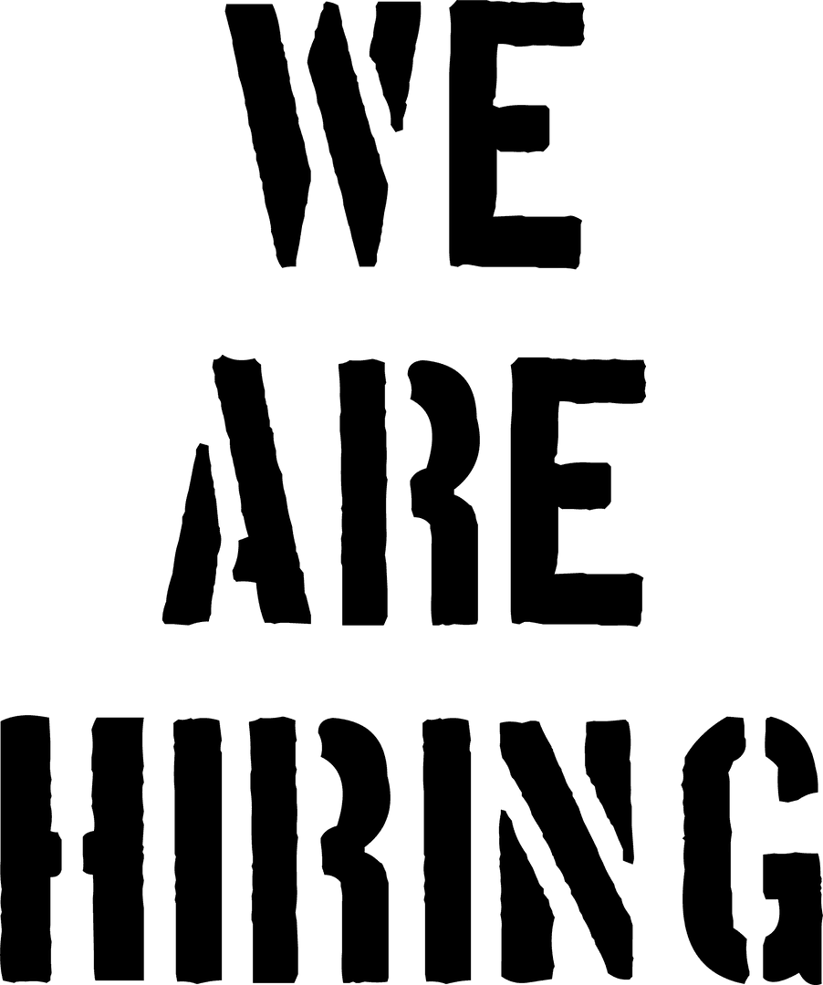 We Are Hiring Text on Transparent Background for Employment Opportunities