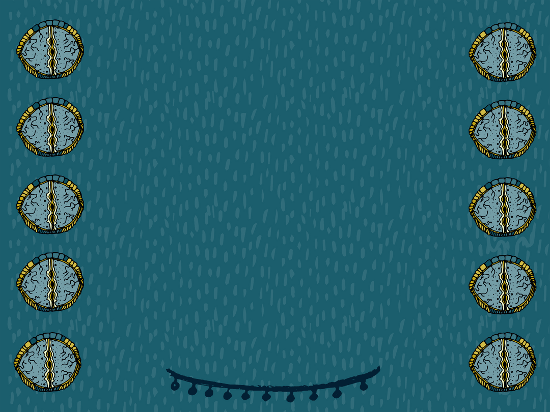 Decorative Circles on Blue Card with Transparent Background