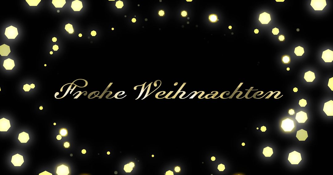 Elegant Frohe Weihnachten Text with Glowing Lights