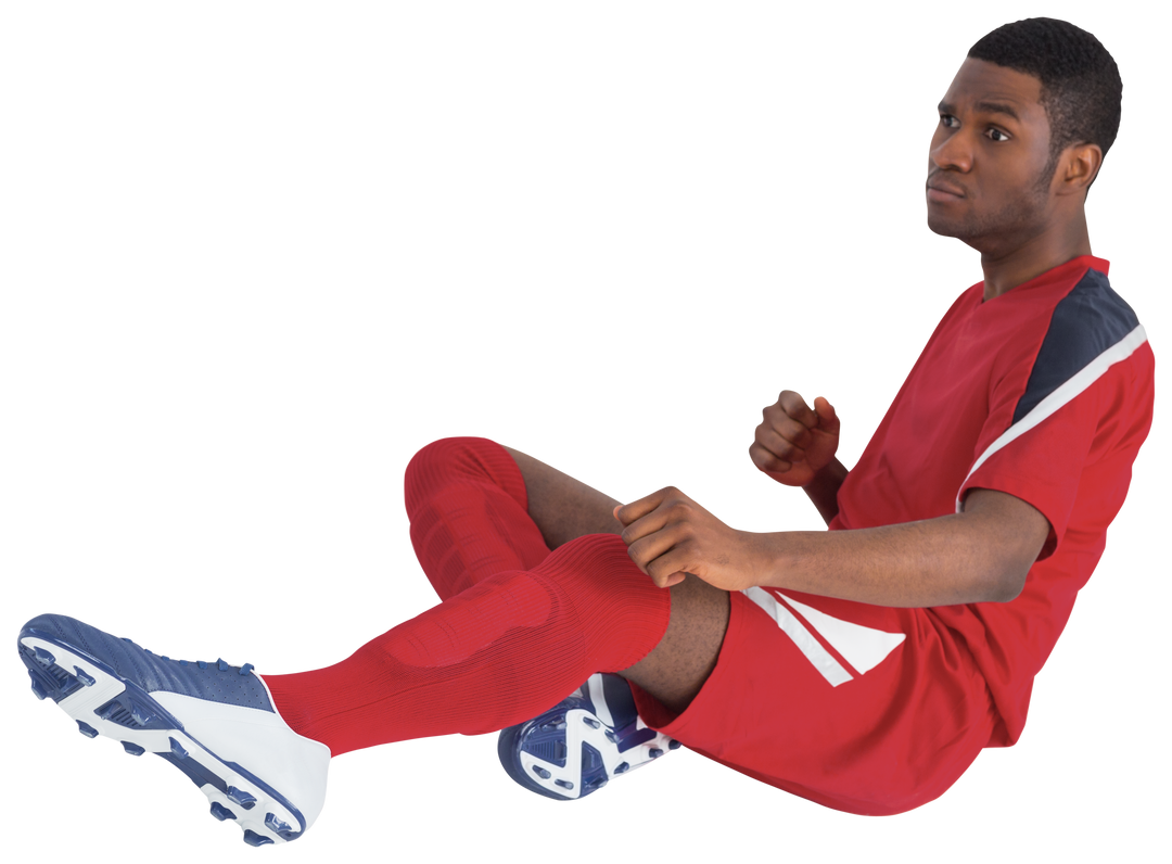 Male Soccer Player in Red Uniform in Mid-Kick Motion Transparent - Download Free Stock Images Pikwizard.com