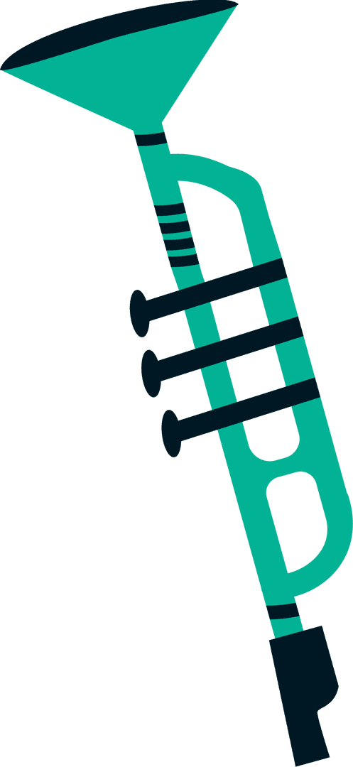 Transparent Brass Trumpet Icon in Flat Design on Canvas