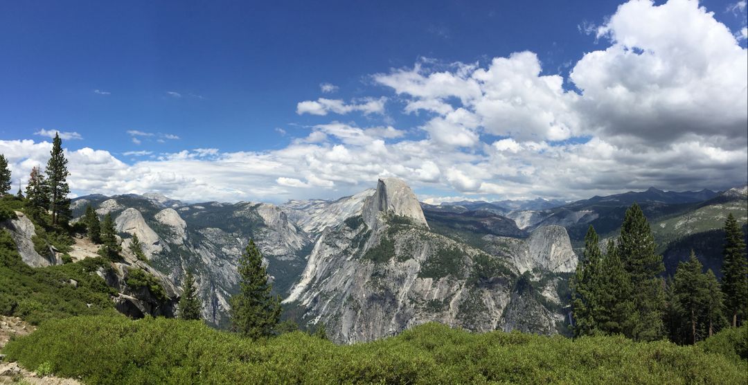 Stunning Panoramic View of Half Dome in Yosemite National Park - Free Images, Stock Photos and Pictures on Pikwizard.com