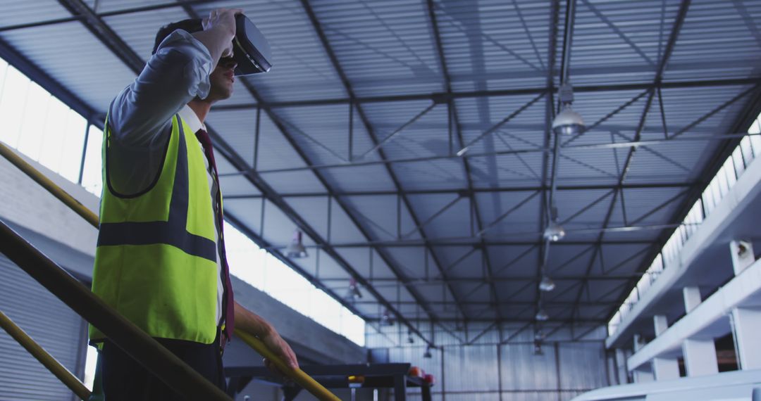 Warehouse Manager Using VR Headset for Industry Solutions - Free Images, Stock Photos and Pictures on Pikwizard.com