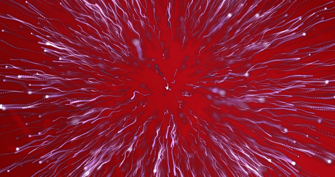 Abstract Purple Light Burst on Red Background