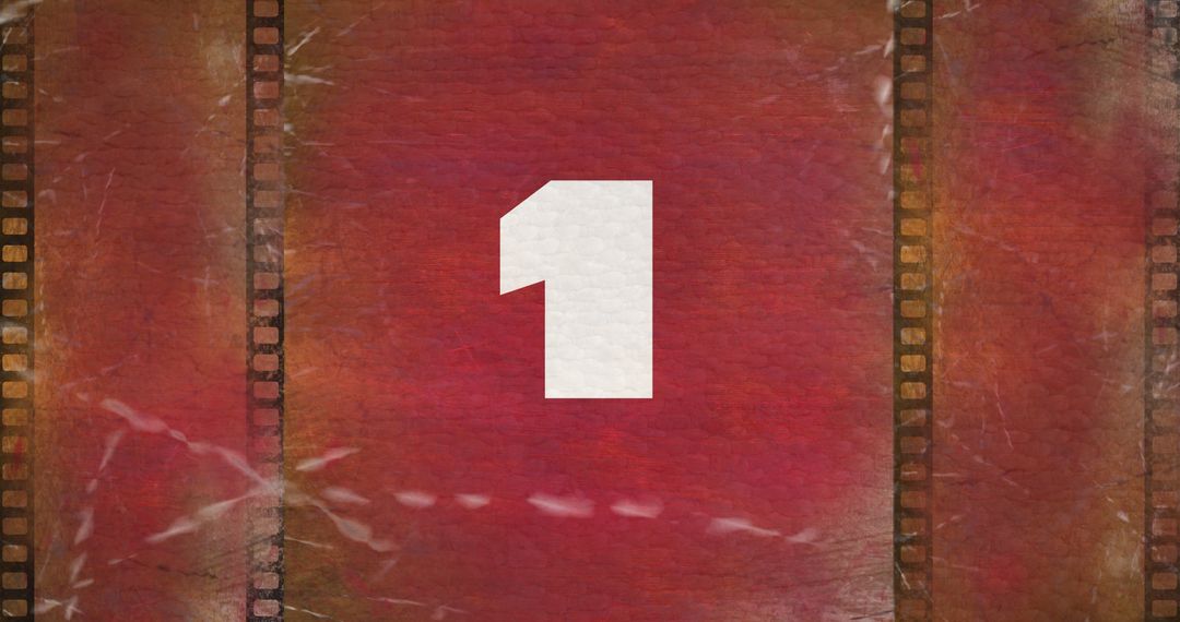 Retro Countdown Film Reel with Grunge Texture