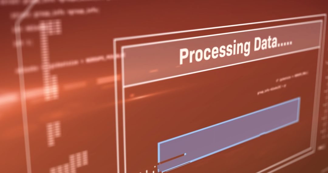 Futuristic Digital Interface Display Showing Data Processing