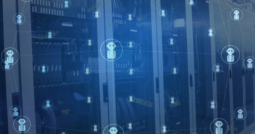 Digital Chatbot Network Overlaying Data Server Room