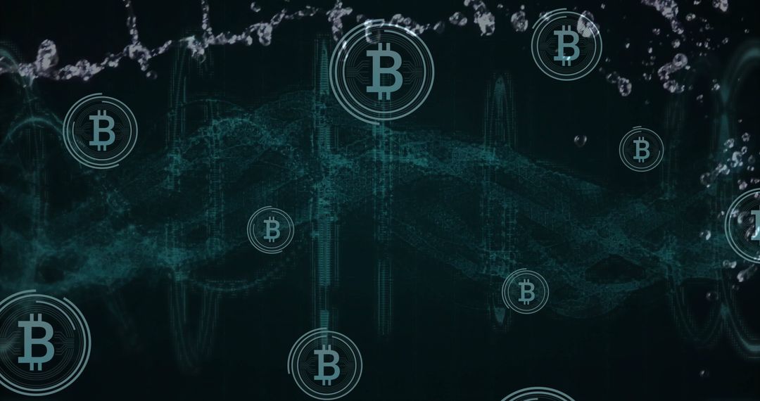 Dynamic Bitcoin Blockchain Network on Digital Background