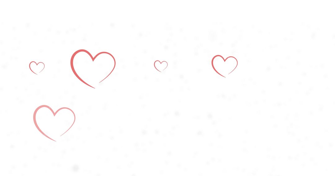 Falling Red Heart Icons on White Background Illustrating Love